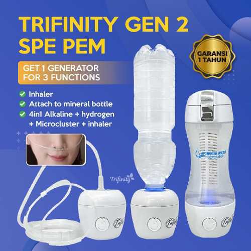 Trifinity Gen2 Hydrogen Antioxidant Alkaline and Hydrogen Inhalation Water Bottle Generator