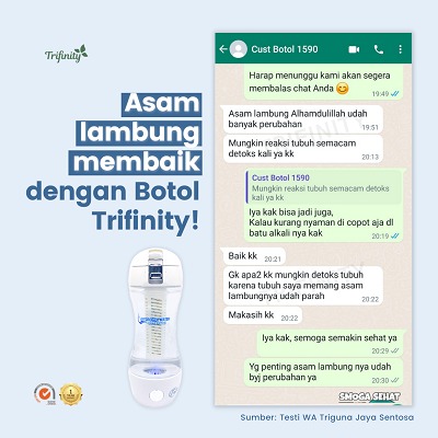 Testimoni Maag, Jantung, Asma Botol Trifinity